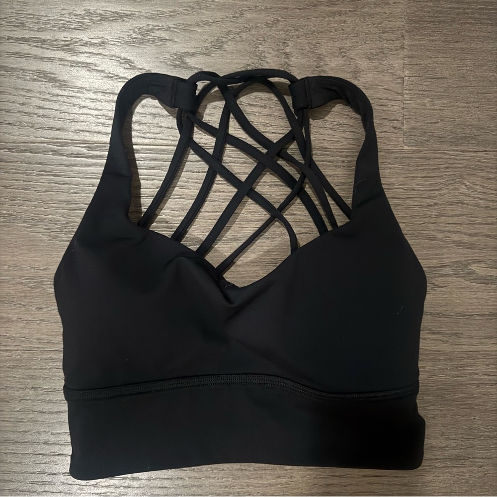 Lululwmon black longline sports bra size 4